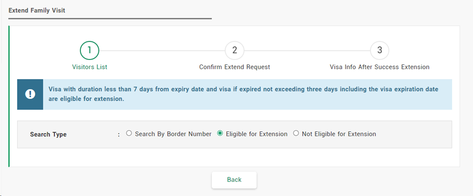 Select "Eligible for Extension" from the three options.